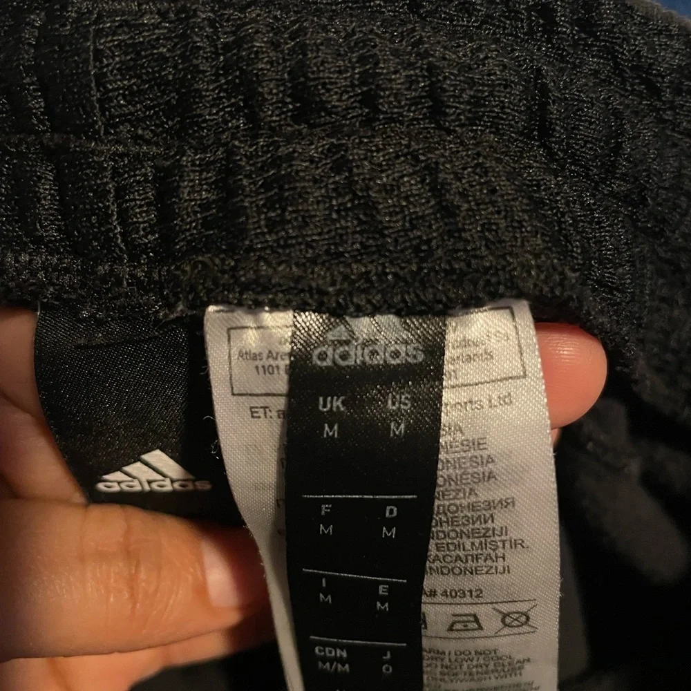 Adidas Kids Black Joggers with White Stripes